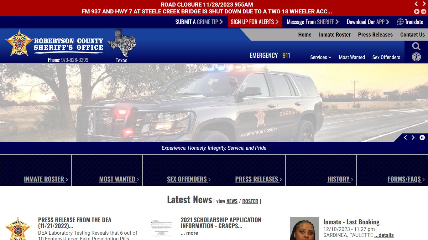 Robertson County TX Sheriff